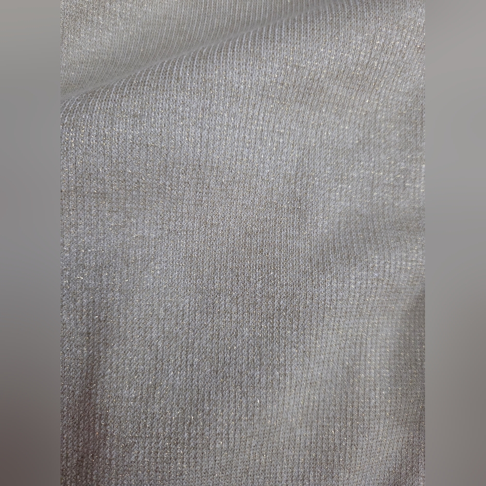 LOFT Cream Shimmery Off-Shoulder Blouse Size L - Picture 9 of 11
